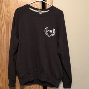 PINK Oversized Crew Neck Sweatshirt W/ Pockets